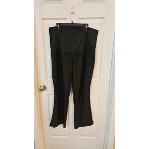 Med Couture Maternity Scrub Pants Womens Large Black Stretch Flare Cargo Nurse